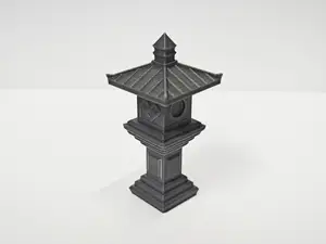 古风禅意石灯-微缩景观摆件01（无支撑、仅13克）