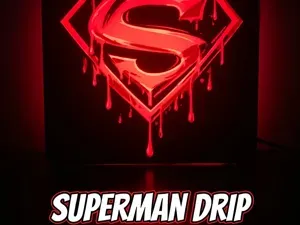 Superman Drip Logo LED Lightbox – Wall Mount Decor