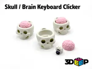 Skull / Brain Keyboard Clicker & Keychain No Suppo
