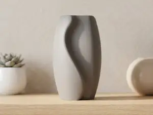 Elegant Wave Vase. Easy print.