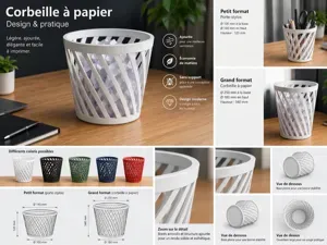 Corbeille & Porte-Stylos - Design Personalisable