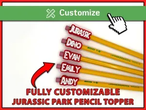 Jurassic Park Font Custom Pencil Topper Maker