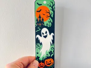 Halloween Ghost Haunted House Bats Bookmark