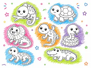 Reptiles para Pintar ¡Diversión para los Peques!