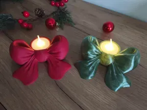 Bow Ribbon Tealight LED Candle Holder