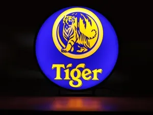 Tiger Beer Lager Logo Bar LED Light Box Sign