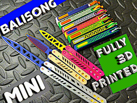 Smooth Mini Balisong Butterfly Comb Fully3dPrinted