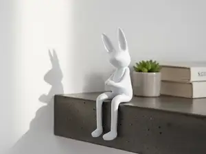 Minimal Sitting Bunny Figurine –Modern Shelf Decor