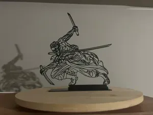 Roronoa Zoro Line Art Figure with Stand–One Piece