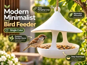 Modern Minimalist Hanging Bird Feeder