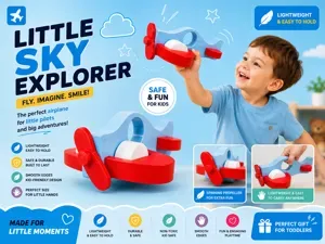 Avion infantil con ruedas y Hélice funcionales