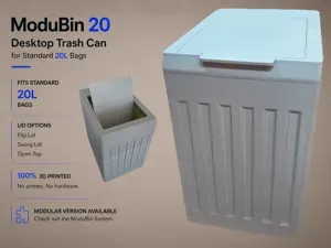 Desktop Trash Can for 20L Bags - ModuBin 20