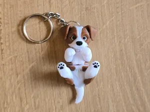 Jack Russell terrier dog flexi keychain