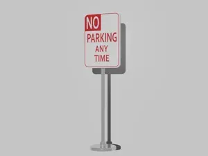 Miniature No Parking Sign for diorama, scale 1:18
