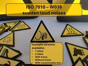 Warning - Sudden loud noises - W038 ISO 7010
