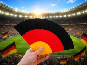 Germany Flag Folding Fan / Print-in-Place