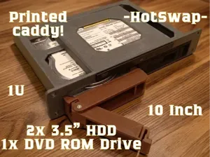 10" Rack 1U 2x3.5" HDD hotswap + Slim DVD reader