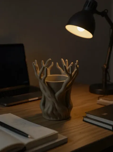 Hand Shaped Planter with Flowing Form — Image 4 of 5