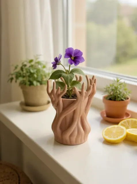 Hand Shaped Planter with Flowing Form — Image 3 of 5