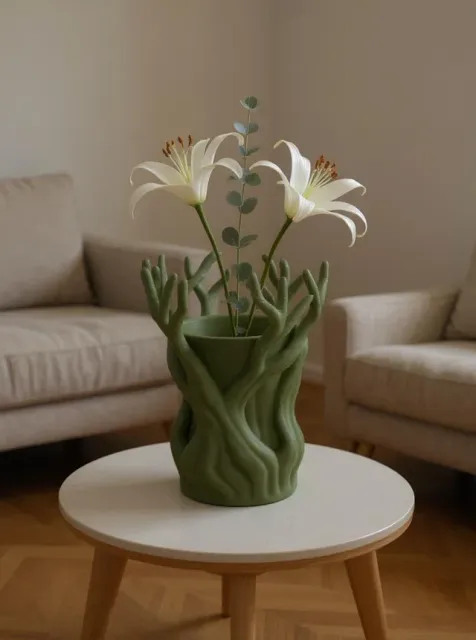 Hand Shaped Planter with Flowing Form — Image 2 of 5
