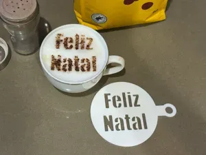 Feliz Natal - Merry Christmas Coffee Stencil xmas