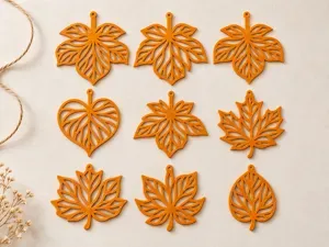 Autumn Leaves – 9 Hanging Ornaments & Garland