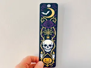 Gothic Halloween Skull Bookmark