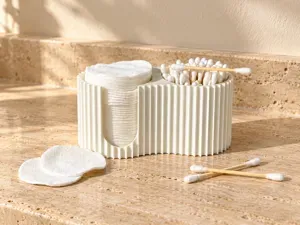 Ribbed Cotton Pad and Swab Holder