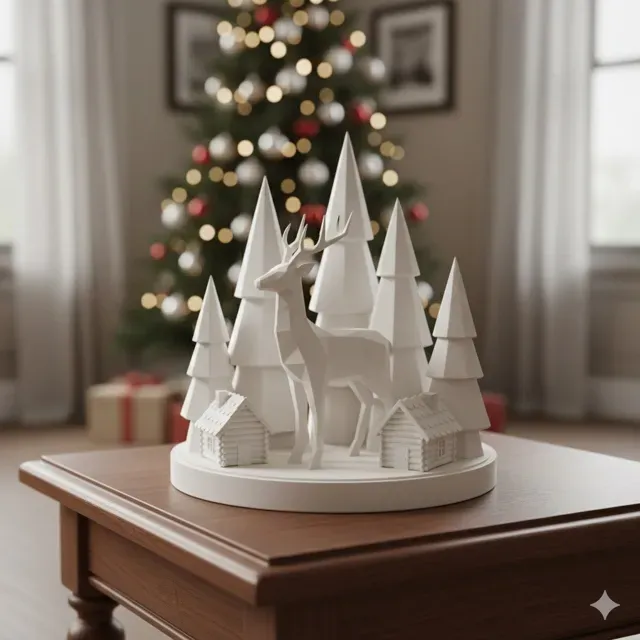 Winter Deer Diorama – Christmas Decoration — Фото 2 из 2