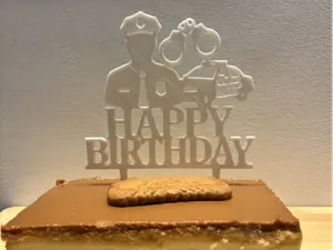 Happy Birthday Cake Topper ( Policeman)