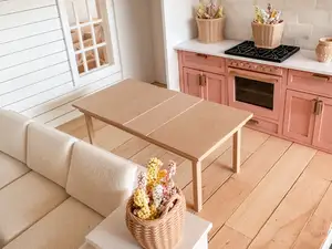 Expandable Leaf Dining Table (1:12 Scale Dollhouse