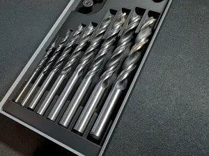 Gridfinity brad-point bit holder with dowell pins