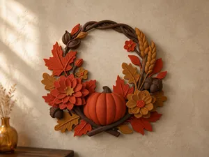 Autumn Pumpkin Wreath – Fall Wall Decor