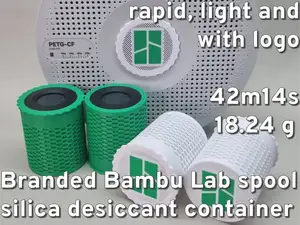 Branded Bambu Lab spool silica desiccant container