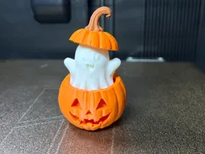 Cute Ghost in Pumpkin – Halloween Decor