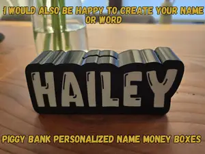 piggy bank personalized Name money boxes Hailey