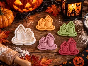 Halloween Candle Cookie Cutter & Embosser