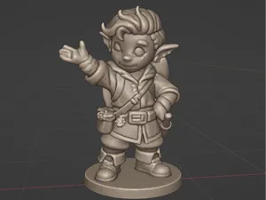 Halfling Rogue Miniature| 3D Printable DnD