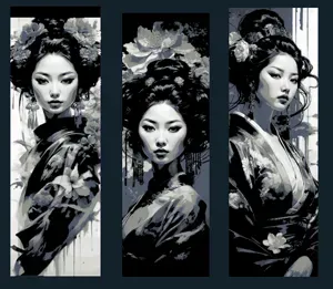 Set of 3 Bookmarks - Beauty of the Geisha - Orient