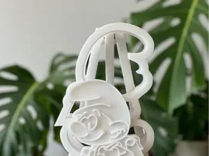 Smurf with backpack - cookie cutter+stamp