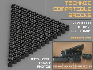 Technic Compatible Precision Straigth Beams Bricks