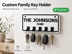 Custom Family Key Holder – Personalized Wall Mount