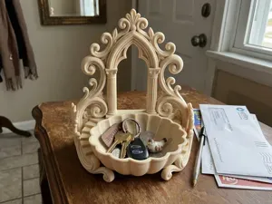 Ornate Gothic Cathedral Catchall Key Holder Tray