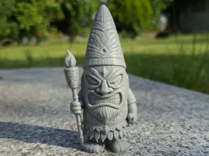 Tiki Guardian Gnome – Island Warrior Figurine