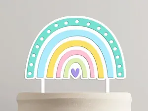 Topo de bolo Arco Irís