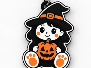 adorable Halloween Witch Keychain
