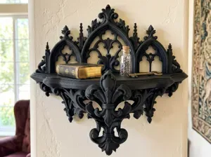 Gothic Cathedral Wall Shelf Fleur de Lis