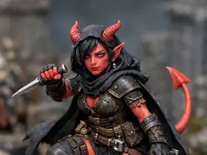 Female Tiefling Rogue – 32mm Miniature