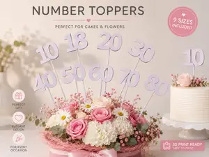 Personalized Floral Birthday Number