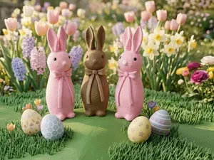 Osterhase mit Schleife